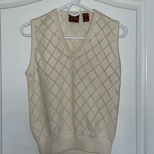 Bobby Jones women’s size small white cream v-neck sweater vest top